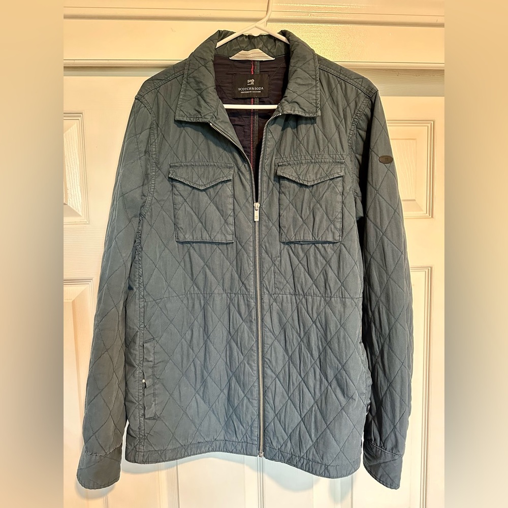 Scotch & Soda Men’s Blue Quilted Jacket Medium